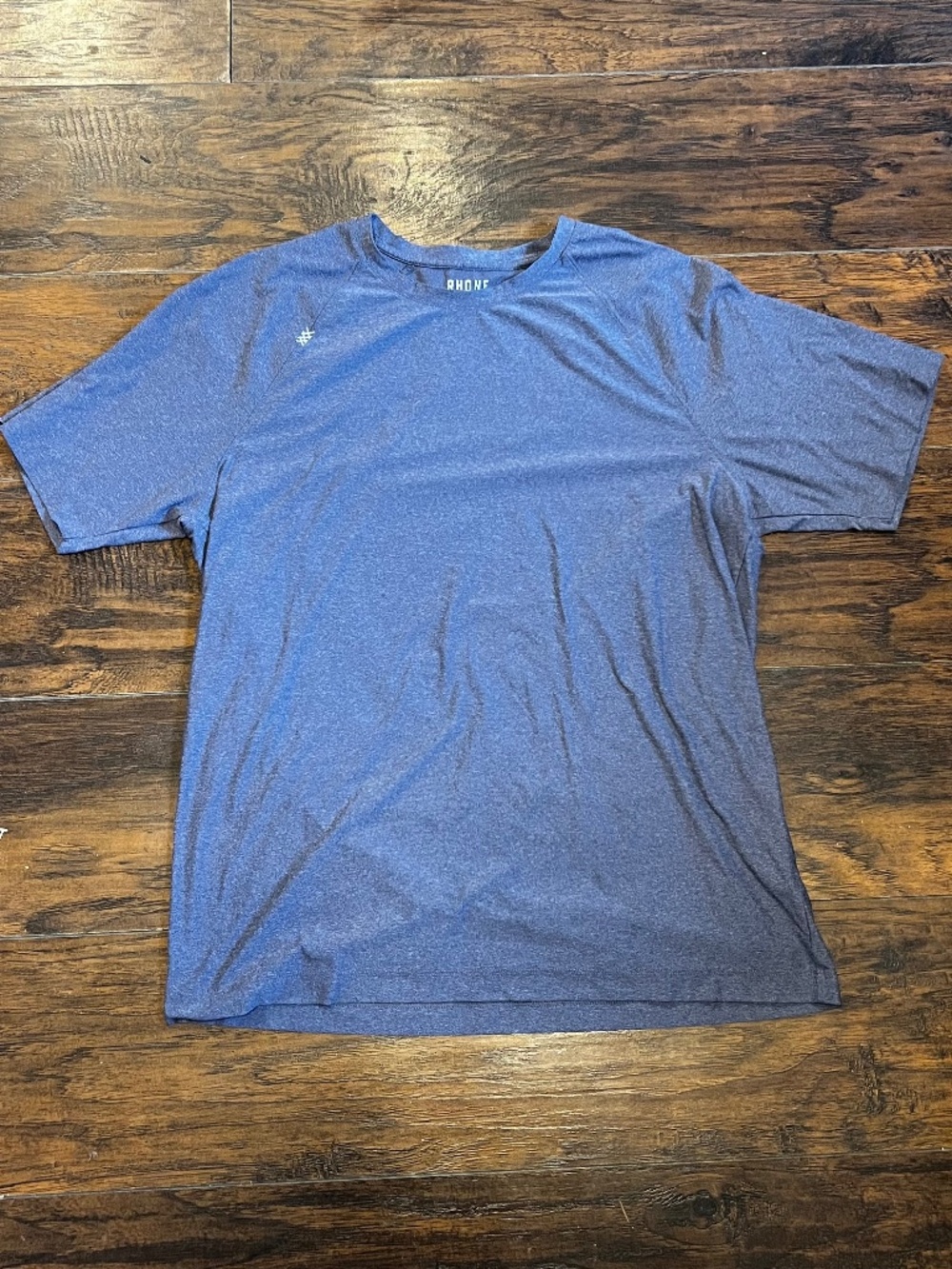Rhone Short Sleeve Crewneck Shirt Men's Large Blue Lightweight Running Athletic